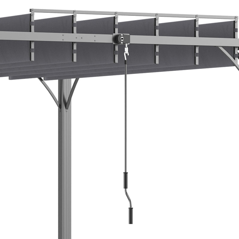 3x3 Metal Pergola With Louvered Roof, Grey Outsunny