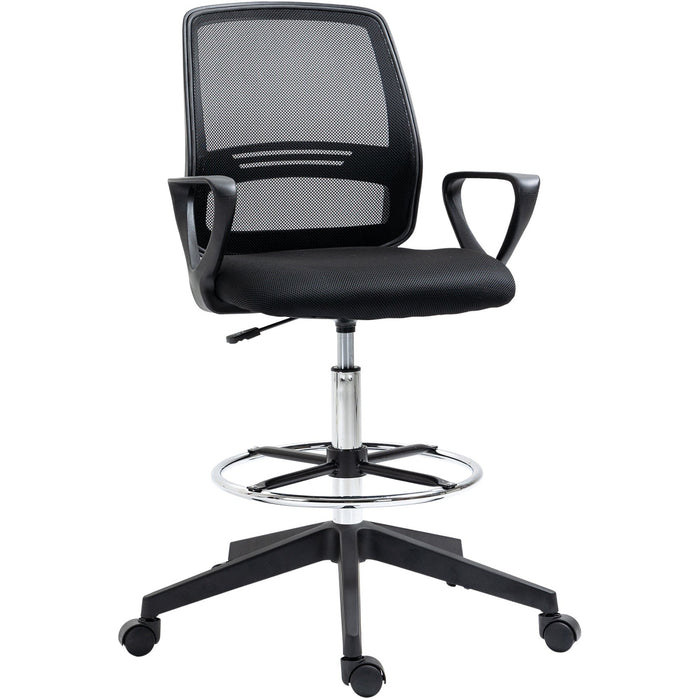 Ergonomic Drafting Chair With Wheels, Arms, Mesh Back