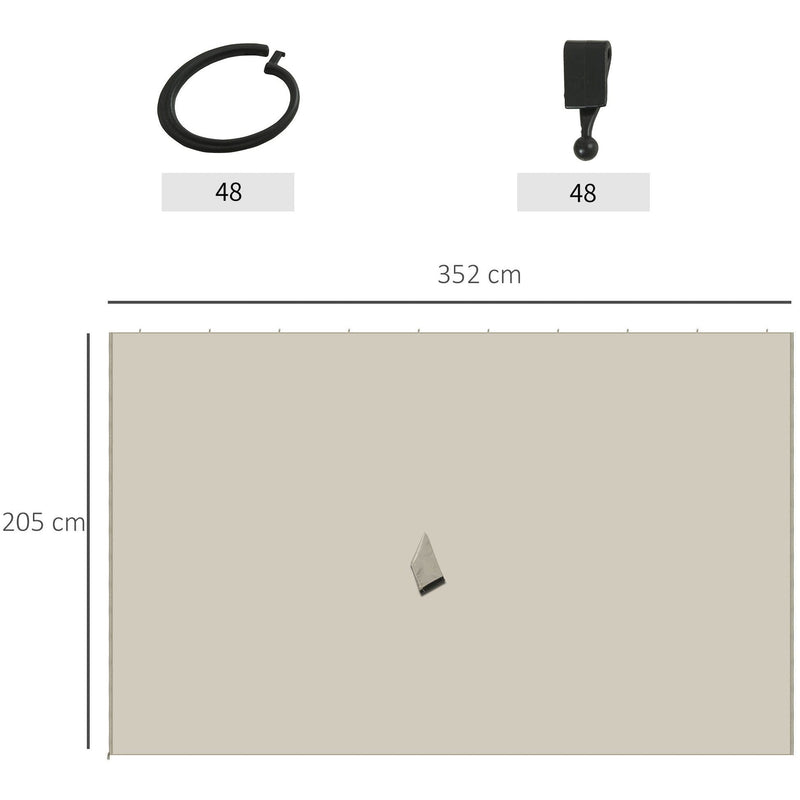 Sides For Gazebo, 4-Pack, Universal, Fits Most 3x4m Gazebo