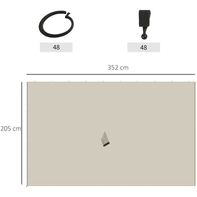 Sides For Gazebo, 4-Pack, Universal, Fits Most 3x4m Gazebo Outsunny