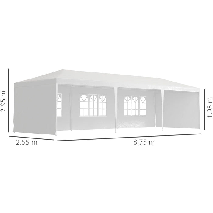 Large Garden Gazebo, Marquee Party Wedding Tent, 3x9, White