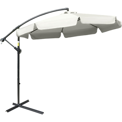 2.7m Cantilever Parasol With Cross Base - Crank Handle Outsunny