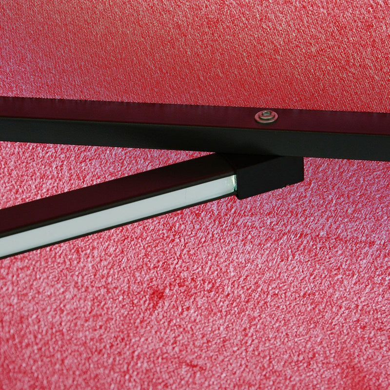 3m Banana Cantilever Patio Umbrella With Lights, Cross Base