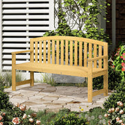 Wooden 2 Seater Garden Bench with Armrests Outsunny