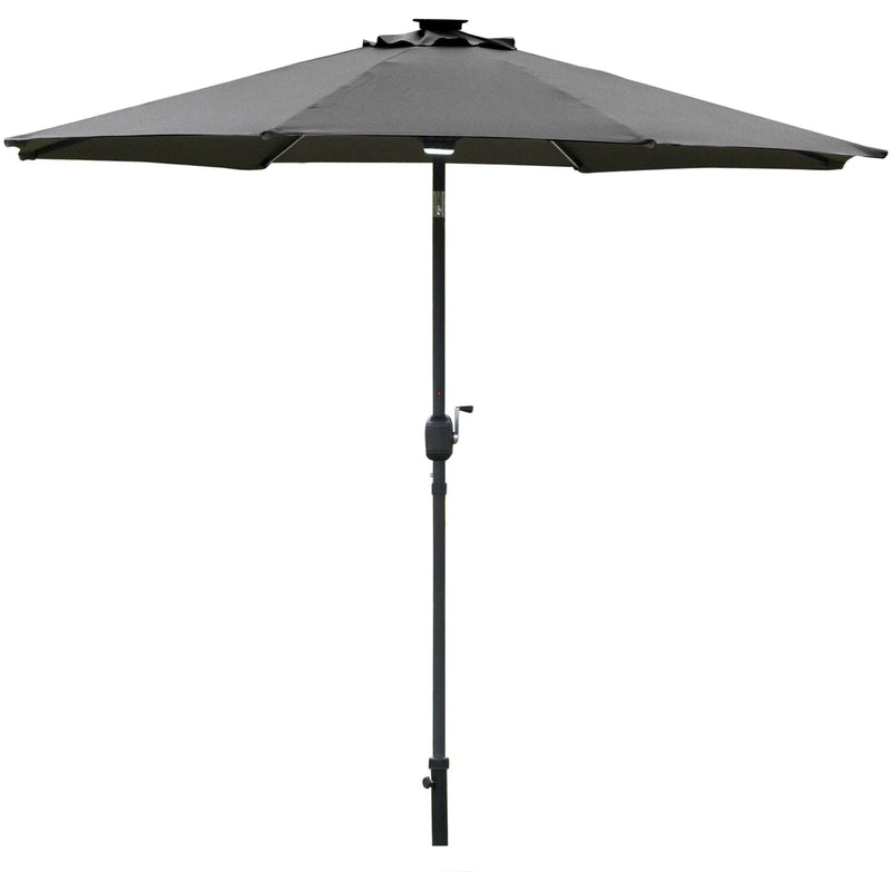 2.7m Garden Parasol With Lights, Tilt, Crank, Summer Shade