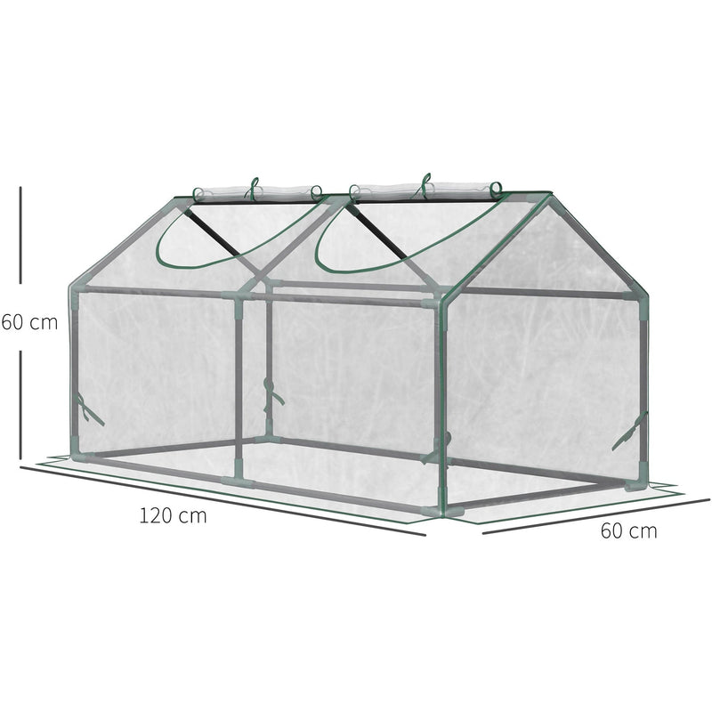 Portable Mini Greenhouse, 120 x 60 x 60 cm, Clear