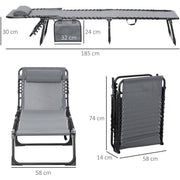 Portable Sun Lounger For Beach, Garden, Pool Outsunny