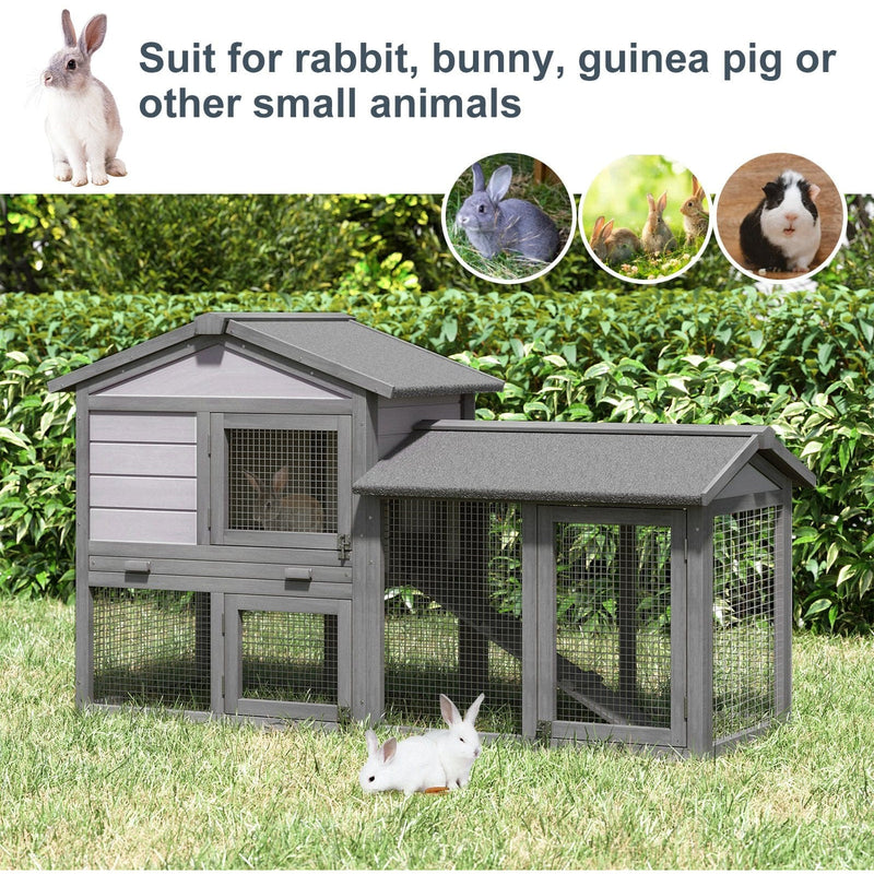 Two-Level Fir Wood Animal Hutch - Burnt Yellow
