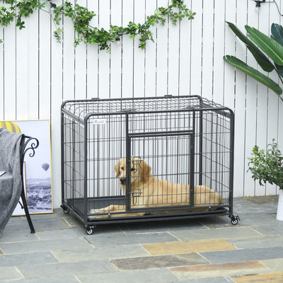 Foldable Heavy Duty Kennel with Double Doors Pawhut