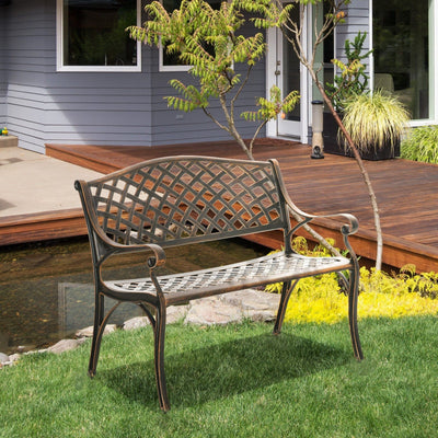 Cast Aluminium Bench Outsunny