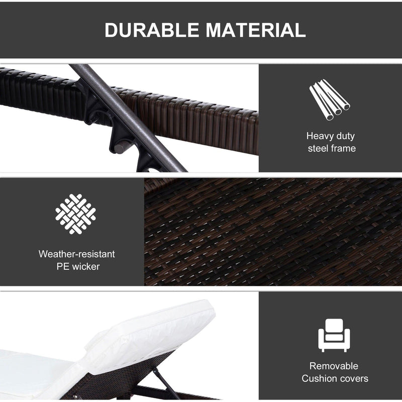 Rattan Sun Lounger With Cushions