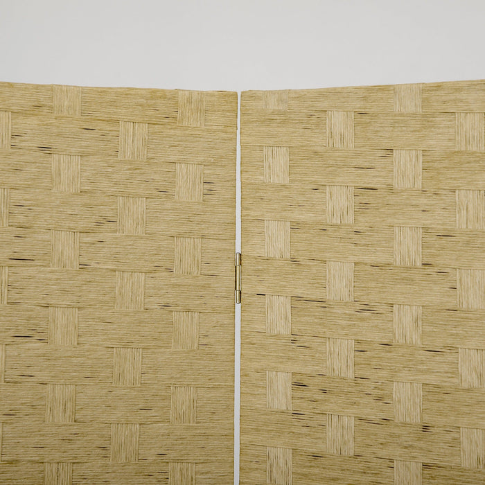 Brown Wave 4-Panel Room Divider, 170cm