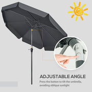 2.7m Large Outdoor Garden Umbrella - Black Outsunny