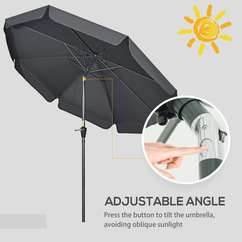 2.7m Large Outdoor Garden Umbrella - Black Outsunny