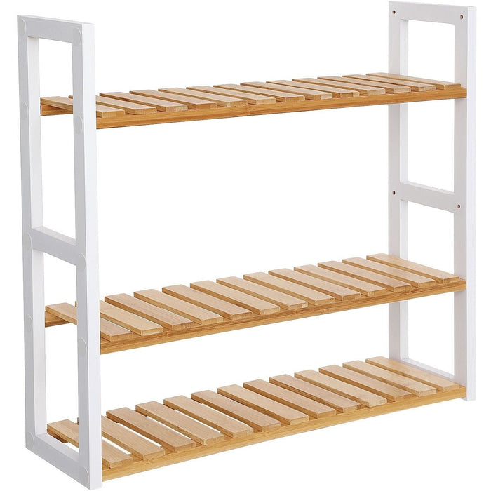 3 Tier Bamboo Bathroom Shelves, White