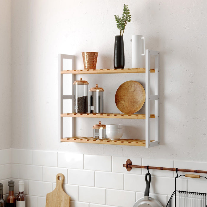 3 Tier Bamboo Bathroom Shelves, White