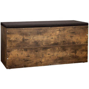 Industrial Entryway Shoe Storage Bench With Comfy Cushion by Vasagle - Features 10 Open slots for storing shoes and bags keeping your hallway tidy and clutter free