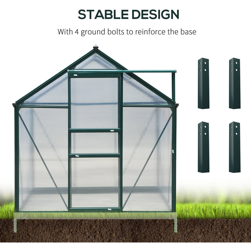 Large Walk In Greenhouse, Aluminium Frame, Sliding Door