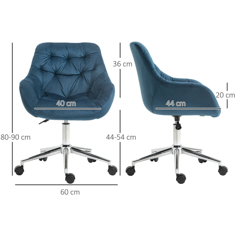 Blue Velvet Ergonomic Office Chair