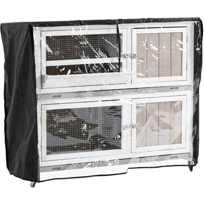 Two Tier Rabbit Hutch With Rain Cover Pawhut