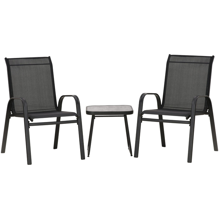 Garden Furniture Bistro Set - Black