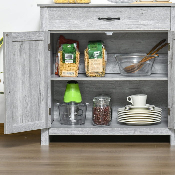 Grey Grain Farmhouse Sideboard with Barn Door