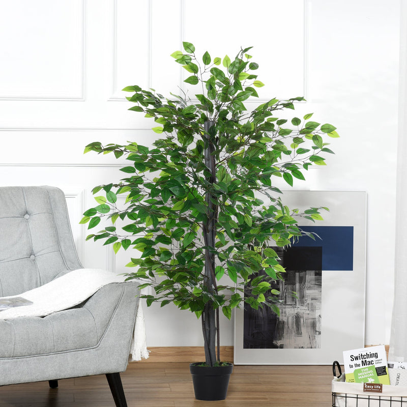 145cm Artificial Banyan Plant, Cement Pot, Indoor/Outdoor