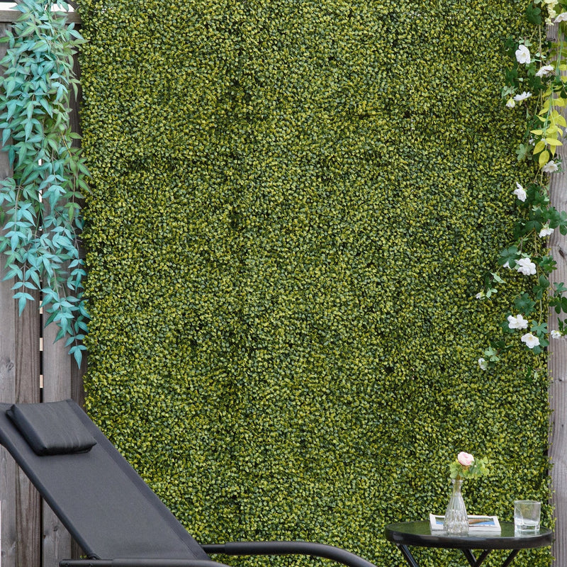 Artificial Boxwood Wall Panels, Milan Grass, 12PCS, 20" Outsunny
