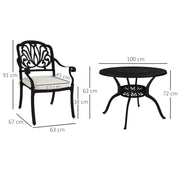 Aluminium 4 Seater Outdoor Dining Set