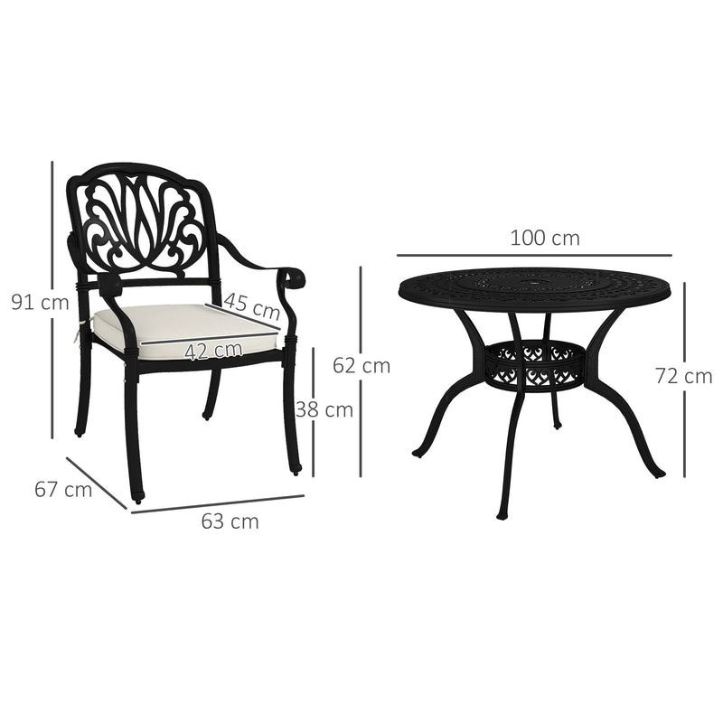 Aluminium 4 Seater Outdoor Dining Set