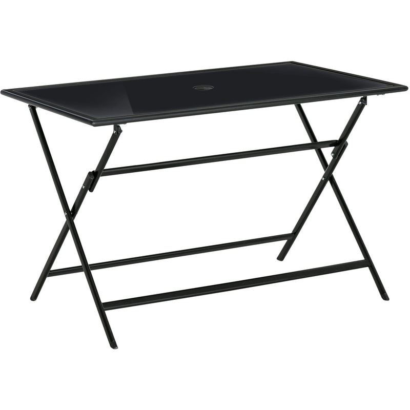 Folding Outdoor Table for 6 with Parasol Hole