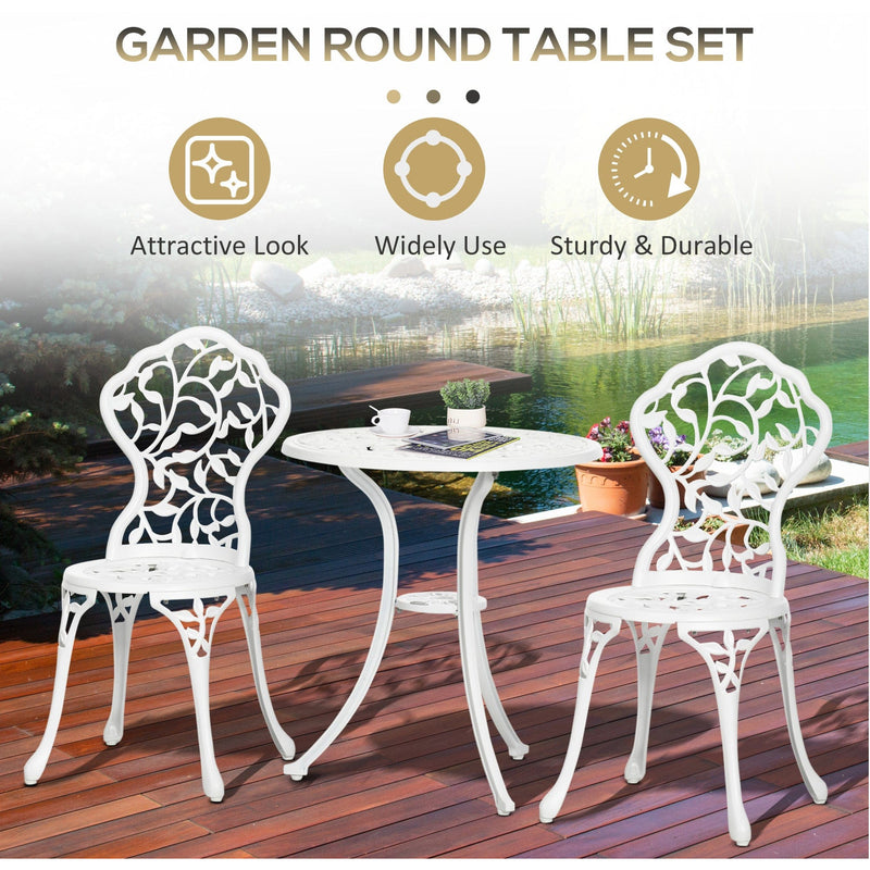 White Metal Garden Bistro Set