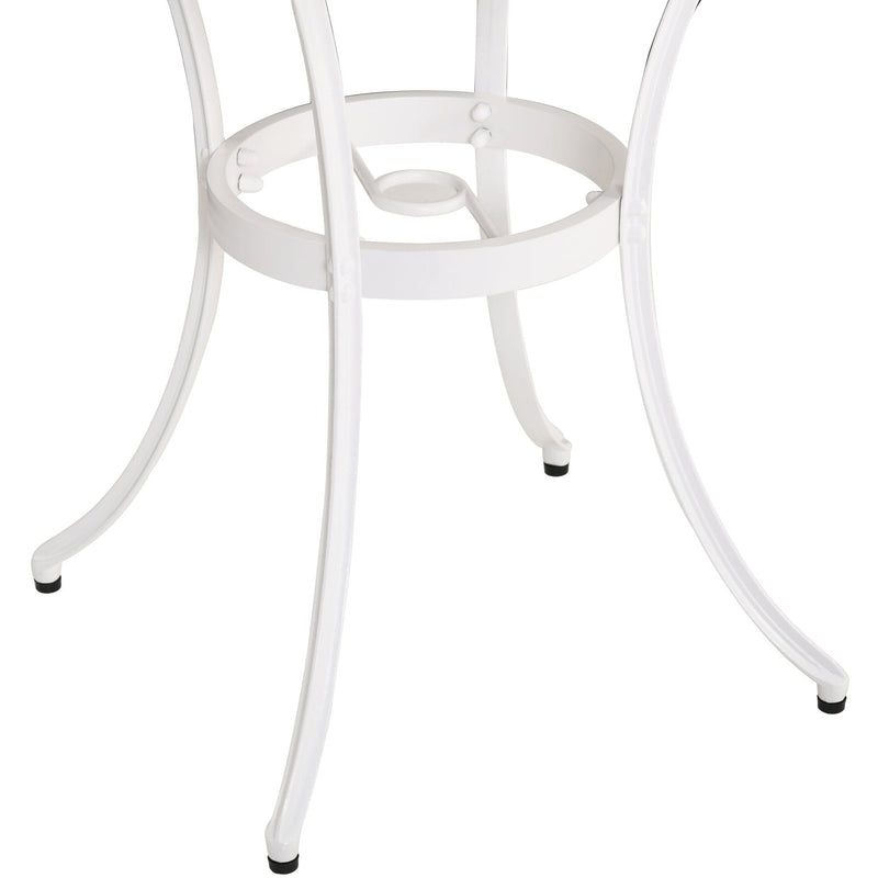 3pc White Metal Bistro Set Outsunny