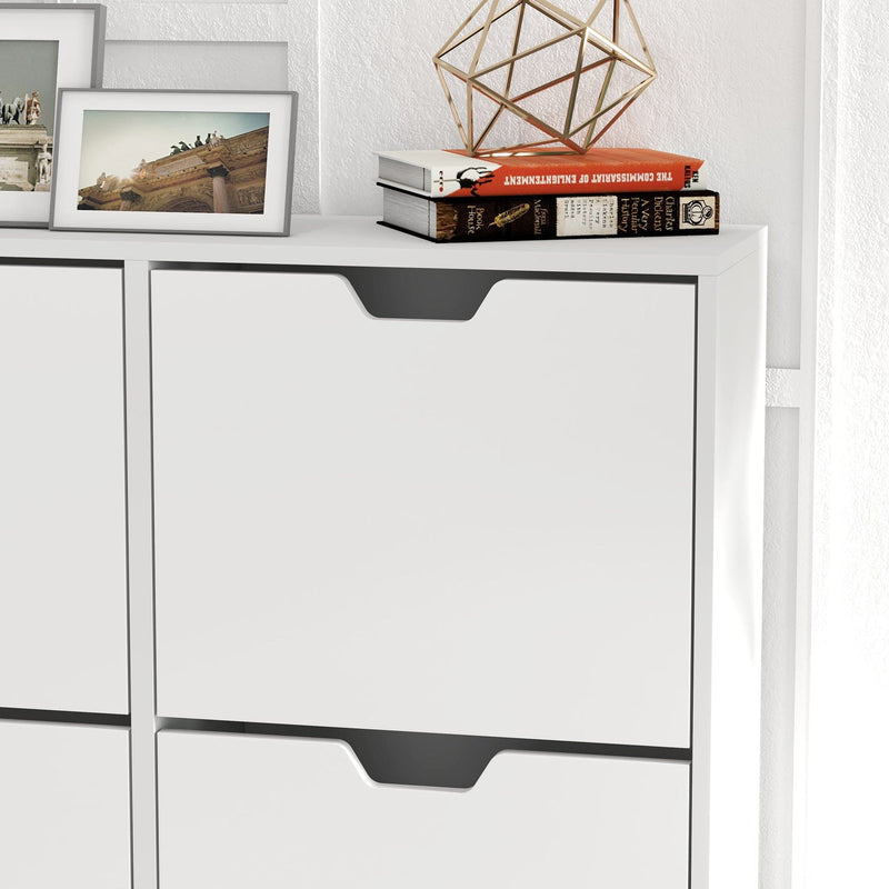HOMCOM White Shoe Storage Cabinet