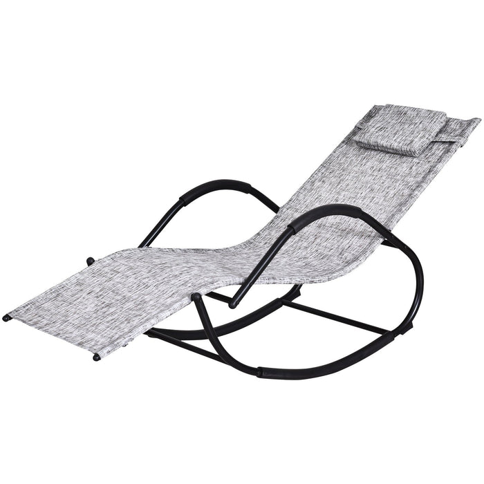 Zero Gravity Metal Sun Lounger With Pillow