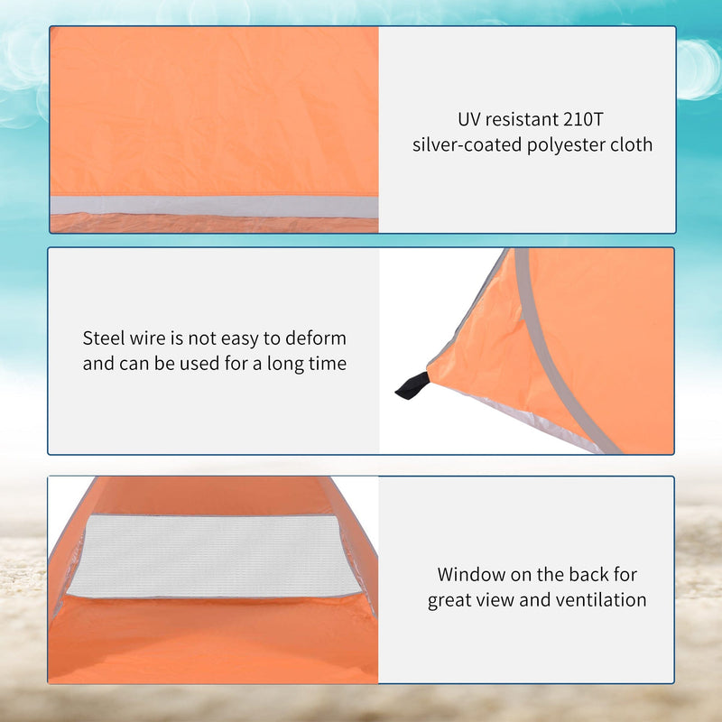 Pop Up Beach Shade for 2 People, Orange