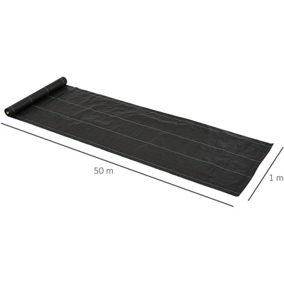 Landscaping Fabric, Heavy-Duty Weed Barrier, 1x50m Outsunny