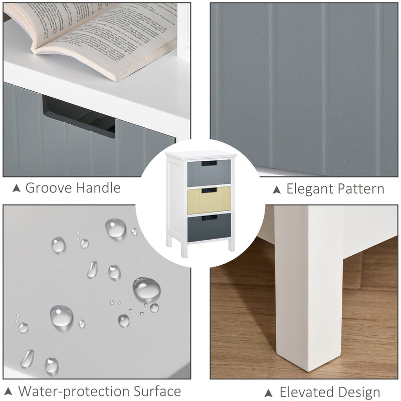 3 Drawer Storage Tower, Wood Top, Bedroom/Nursery/Hallway