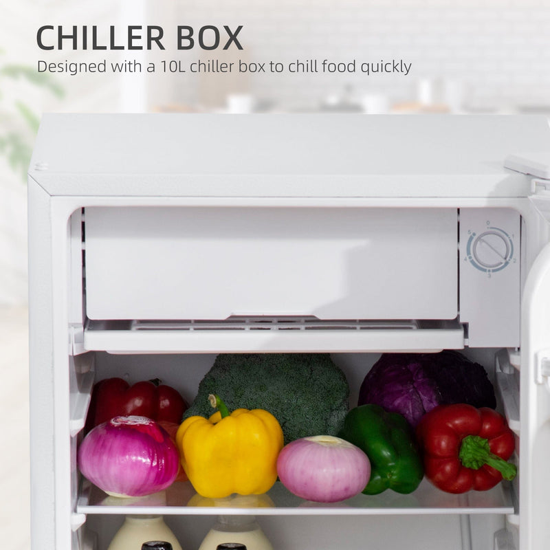 91L Under Counter Fridge With Chiller Box, White