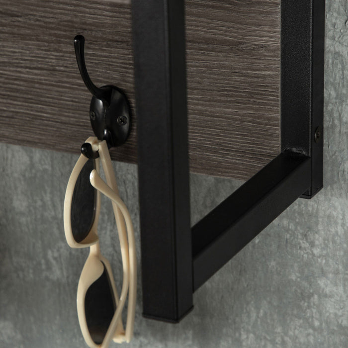 Grey Wall-Mounted Coat Rack