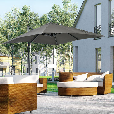 2.5m Roma Cantilever Parasol - Grey Outsunny
