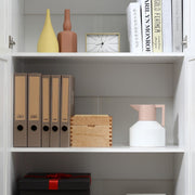 HOMCOM 172cm Wooden Storage Cabinet Cupboard With 2 Doors 4 Shelves White Pantry Closet Homcom
