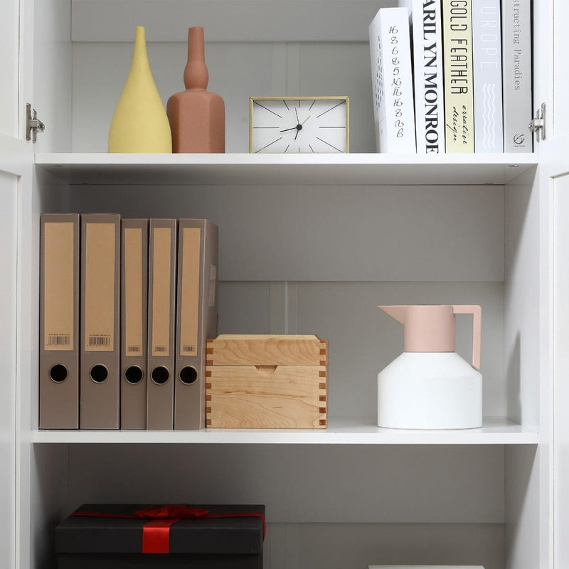HOMCOM 172cm Wooden Storage Cabinet Cupboard With 2 Doors 4 Shelves White Pantry Closet Homcom