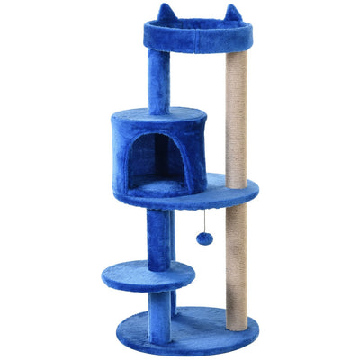 Blue Cat 3-Tier Sisal  Scratching Post & Toy Pawhut