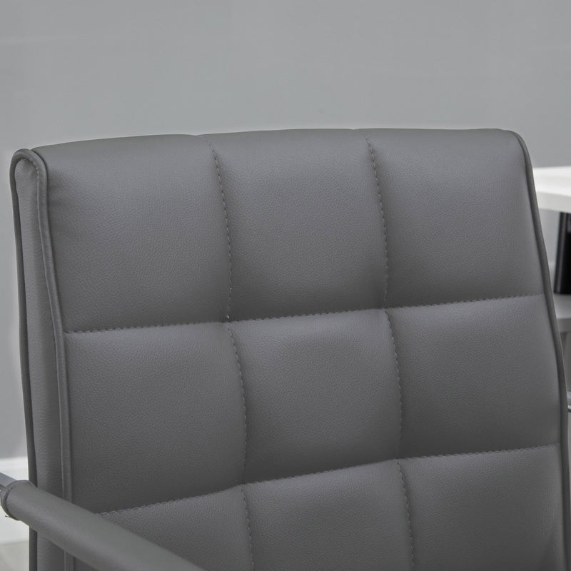 PU Leather Swivel Desk Chair Grey