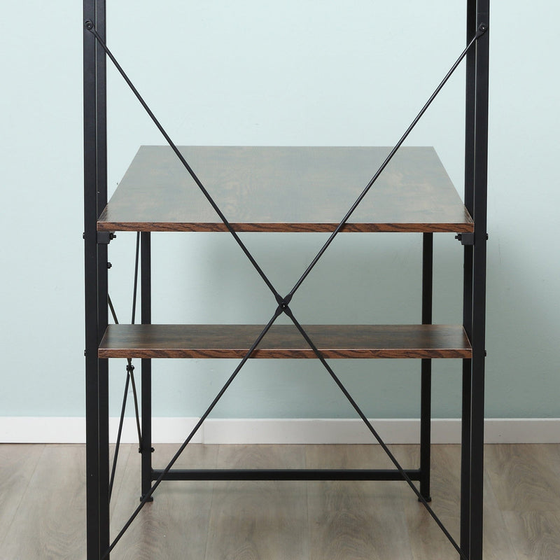 Computer Desk with Bookshelf, Metal Frame