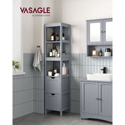 Vasagle Tall Grey Bathroom Cabinet, 30x30x141cm