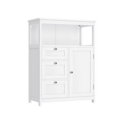 Vasagle White Bathroom Floor Cabinet With Drawers