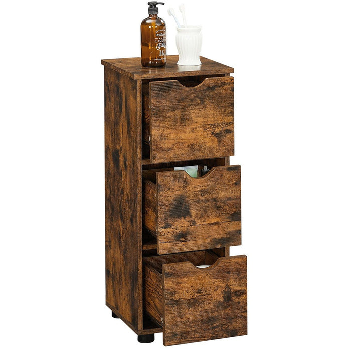 VASAGLE Bathroom Storage Cabinet, 30x30x80cm - Brown