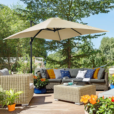 2.5m Roma Cantilever Parasol - Cream Outsunny